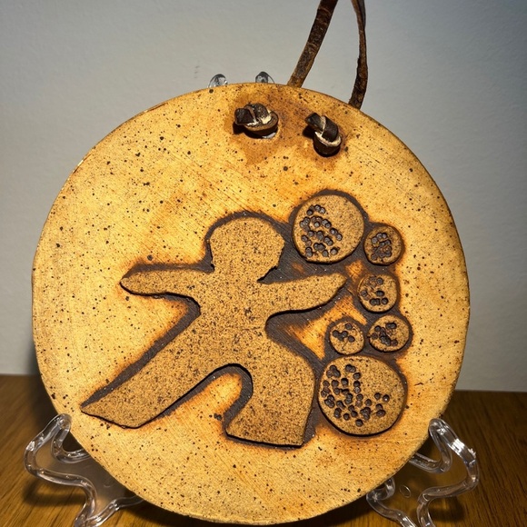 Vintage brutalist retro mid century modern art pottery wall hanging Handmade - Picture 5 of 8